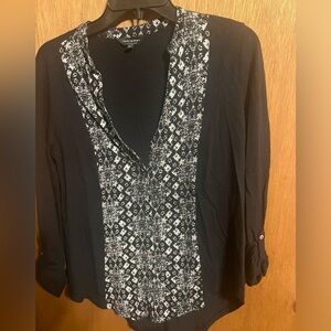 Lucky Brand Blouse Roll Tab Sleeve Size XS